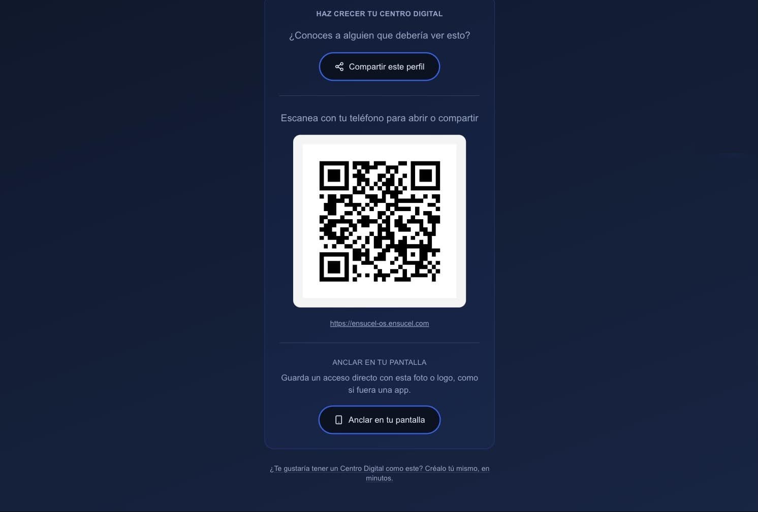 Compartir y anclar tu Centro Digital