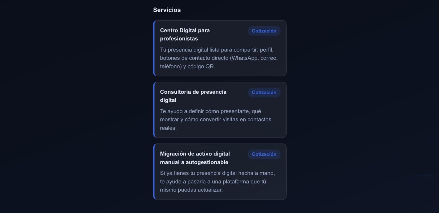 Servicios con precio