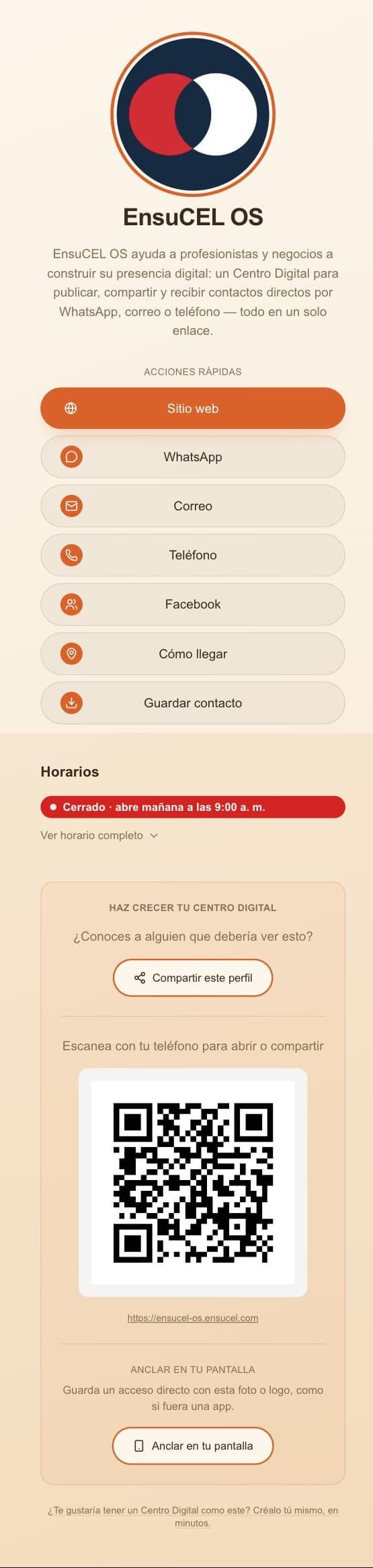 Centro Digital publicado con el tema Claro cálido